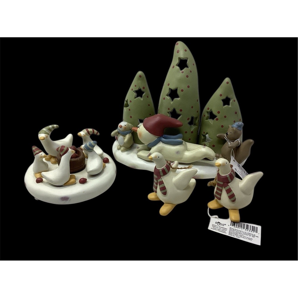 Bonnie Lynn (2) Decorative Peace in the Meadow (2) Geese Ornaments Tea light